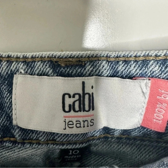 CAbi NWT Sandstorm Wash 6071 Distressed Boyfriend Jeans Size 10 - Picture 6 of 11